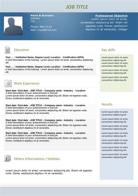 48 Great Curriculum Vitae Templates And Examples Templatelab