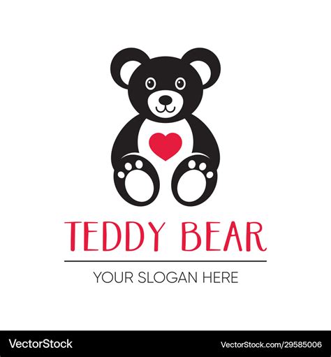 Cute Teddy Bear Logo Design Template Royalty Free Vector