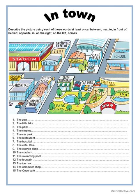 City Prepositions General Gramma English ESL Worksheets Pdf Doc