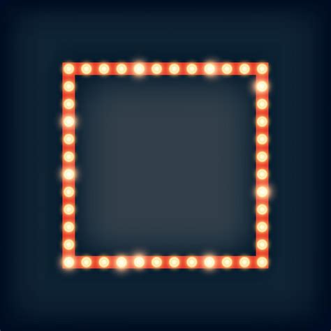 Premium Vector Marquee Lights In Square Frame Illustration