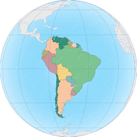 Premium Vector South America Continent Is Divided By Country