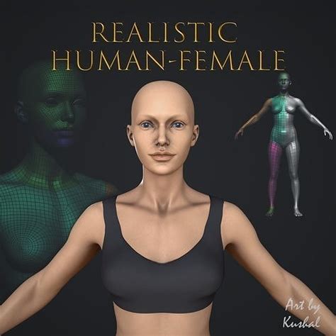 3d Model Realistic Human Female Vr Ar Low Poly Cgtrader