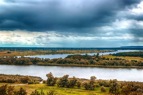Irtysh River Landscape View From Top Russia Siberia Stock Photo Image