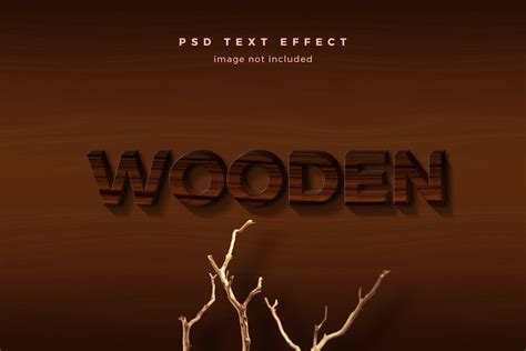 Wooden 3d Text Effect Template By Diq Drmwn