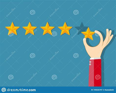 Businessman Hand Giving Five Star Rating Feedback Concept Stock Vector