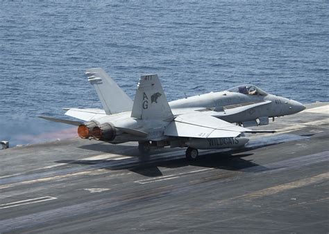 Fa 18 Fighter Jets Of The Carrier Air Wing 7 Aboard Cvn 69 Global