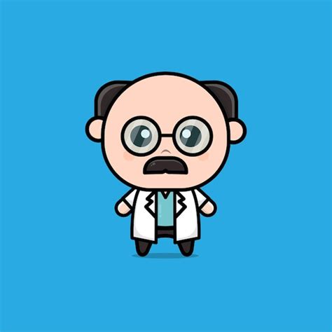 Premium Vector Cute Old Doctor Character Illustration