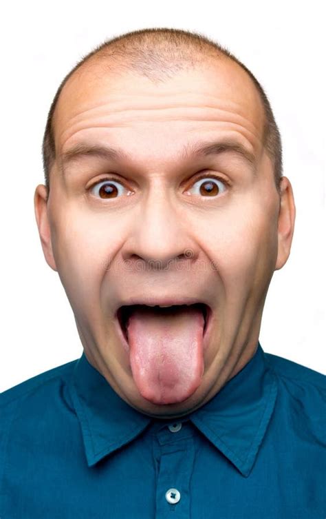 Adult Man Sticking Tongue Out Stock Image Image Of Portrait Surprise