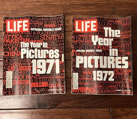 Life Magazine The Year In Pictures 1971 And 1972 Dual Set Vintage