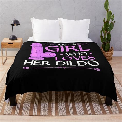 just a girl who loves her dildo funny sexy bdsm throw blanket retro blankets thin blanket shaggy