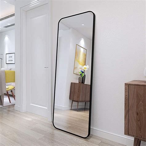 Tinytimes 65×22 Full Length Mirror Rounded Corner Floor Mirror