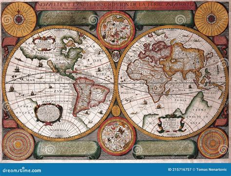 Mapas Antiguos Del Mundo Mapa Del Mundo Jean Boisseauc 1646 Fotografía