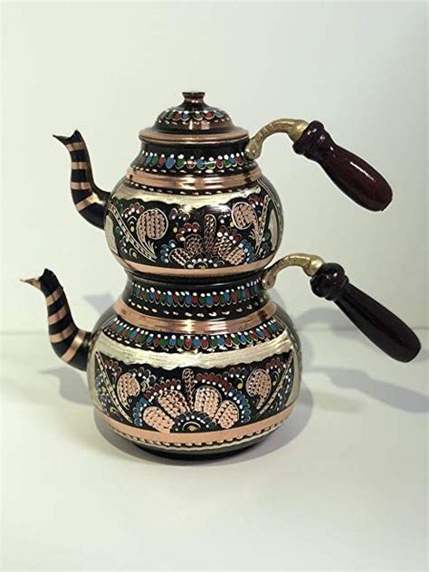 Turkish Traditional Tea Pot Handmade Handhammered Teapot Set Tea Maker