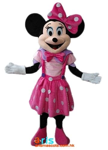 Adult Fancy Pink Minnie Mouse Mascot Costume Cartoon Character Mascot