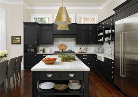 Get White Kitchen Cabinets With Black Island Pics