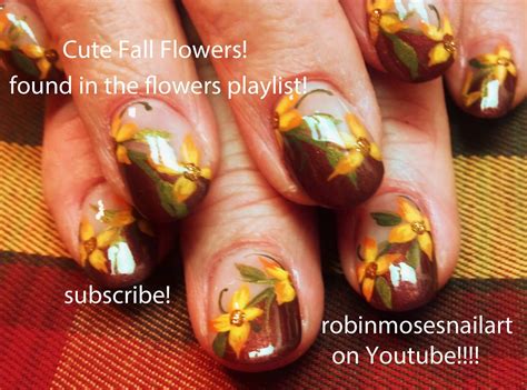 Nail Art By Robin Moses Fall Flowers Watchvx