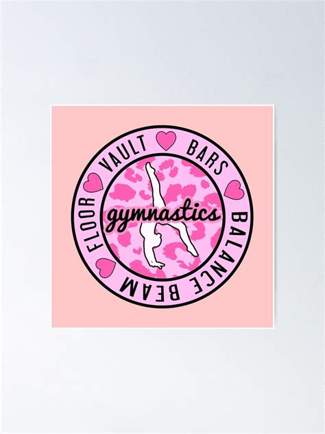 Pink Gymnastics Logo Poster For Sale By Gymnasticsshop Redbubble
