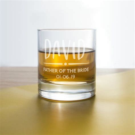 Custom Whiskey Glass For Wedding Favour Personalised Engraved Whisky Glasses For Father Of