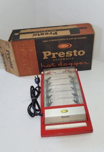 Vintage Presto Automatic Hot Dogger Red Electric Hot Dog Cooker In