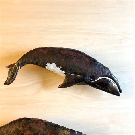 Diving Right Whale Repurposed Copper Metal Marine Mammal Etsy Wall