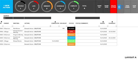 Action Tracker Template Excel Task Tracker Lakes Projects
