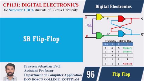 Lecture 96 Digital Electronics Sr Flip Flop Bca Sem1 Youtube