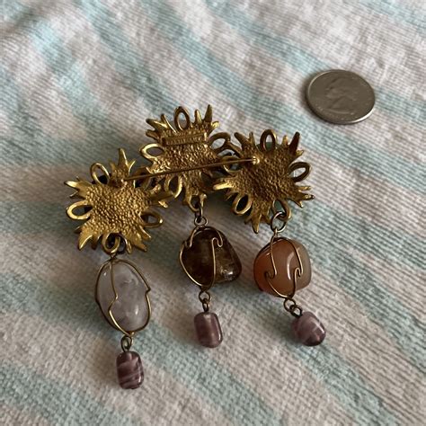 RARE GORGEOUS VINTAGE CASTLECLIFF STONE JEWELED DANG… - Gem