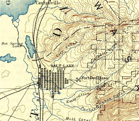 1885 Map Of Salt Lake City Utah Etsy Uk