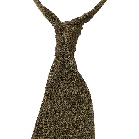 Olive Silk Knit Tie P Johnson