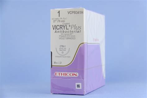 Ethicon Suture Vcpb341h 1 Vicryl Plus Antibacterial Violet 27 Ctb