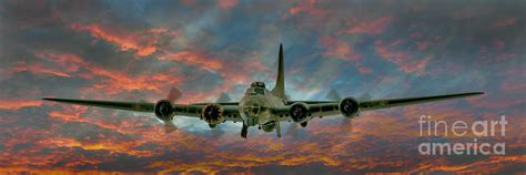 B 17 Flying Fortress At Sunset Photograph By Steve H Clark Photography