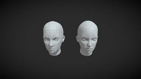 female heads low poly 3d model buy royalty free 3d model by 3ddisco [622a19d] sketchfab store