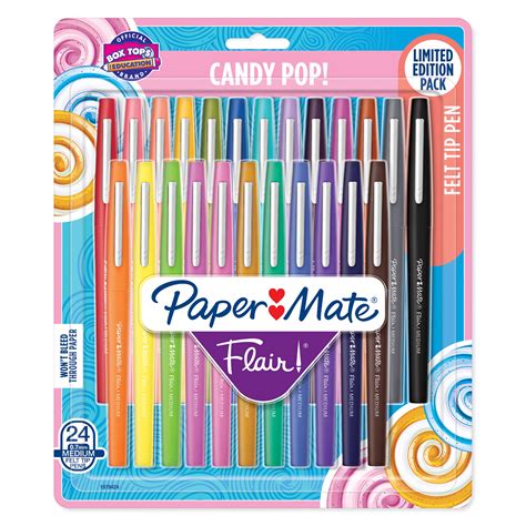 Paper Mate Flair Felt Tip Pens, Medium Tip, Limited Edition, 24 Count