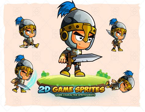 Knight 001 2d Game Character Sprites Gamedev Market