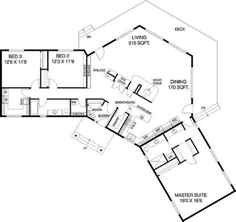 V Shaped Ranch House Plans Click To View House Plan Main Floor Plan