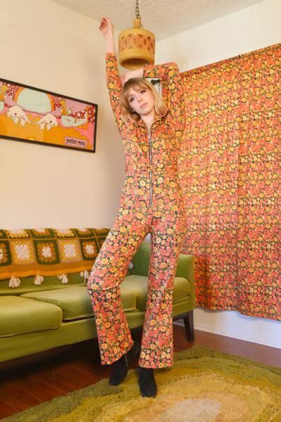 the marigold jumpsuit miracle eye 70s inspired fashion 1960s fashion vintage fashion 60s