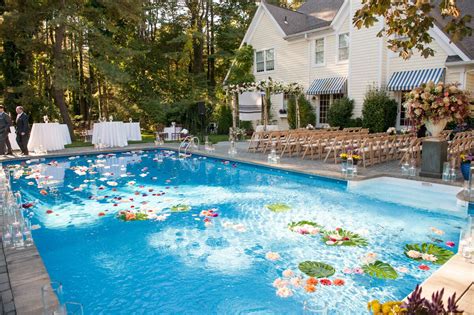 Backyard Wedding Pool Decor
