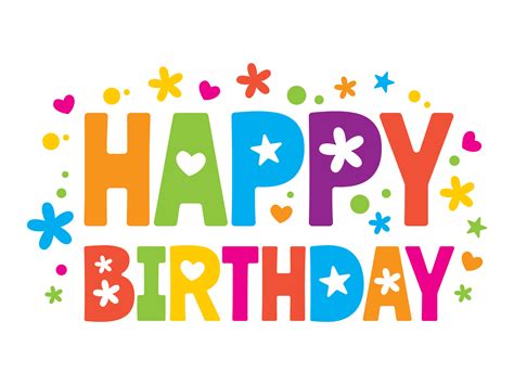 Happy Birthday Colorful Text 542160 Vector Art At Vecteezy