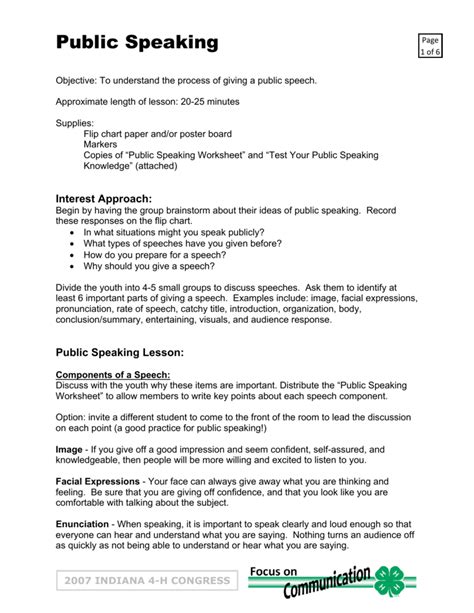 How To Write A Public Speaking