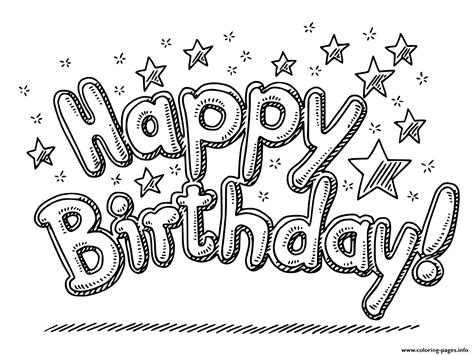 Happy Birthday Text Coloring Page Images And Photos Finder