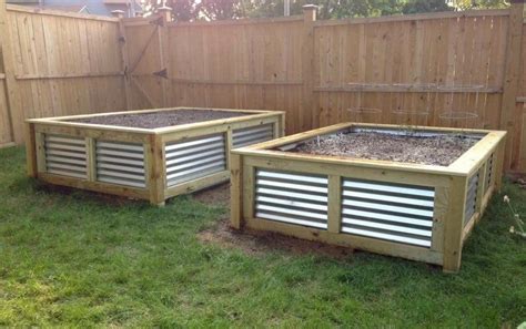 Raised Planter Beds With Corrugated Metal Inserts Metal Planter Boxes