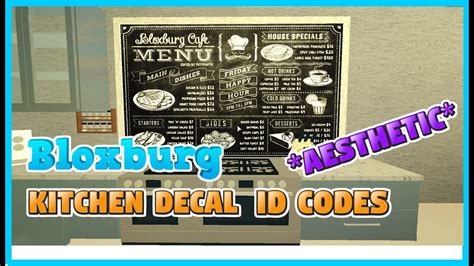 Kitchen Decal Codes Welcome To Bloxburg Youtube