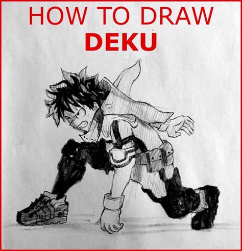 How To Draw Deku Izuku Midoriya From My Hero Academia Step By Step