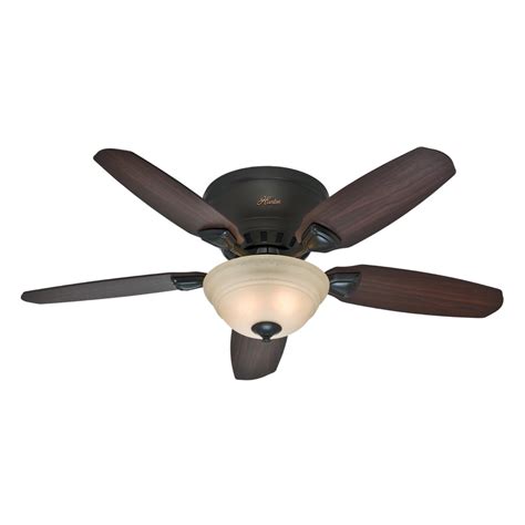 Damp rated outdoor ceiling fan: Hunter Louden 46-in Premier Bronze Flush Mount Indoor ...