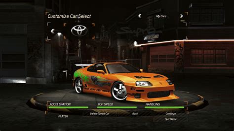 NFSMods The Fast And The Furious Supra Vinyl For NFSU