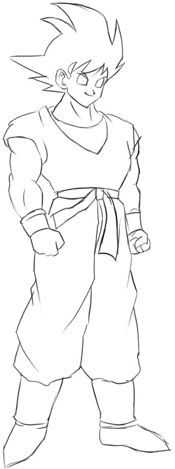 How To Draw Goku From Dragon Ball Z With Easy Step By Step Drawing