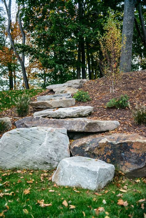 Arranging Your Boulders In A Step Pattern Adds Dimension Landscaping