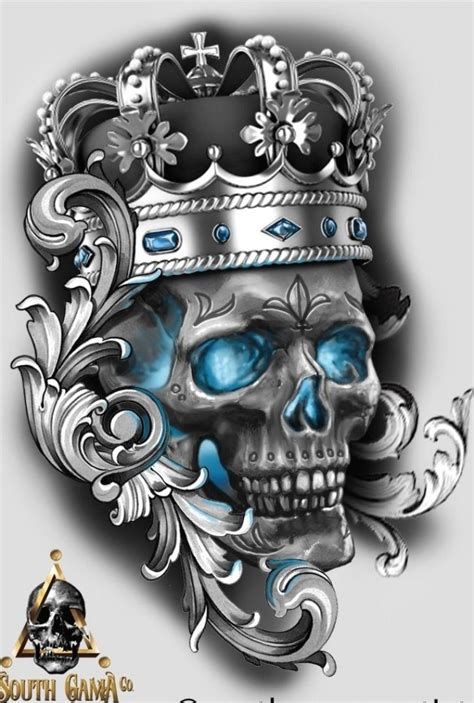 Skull Crown King By Southgamaartist Skulltattoos Tattooideas
