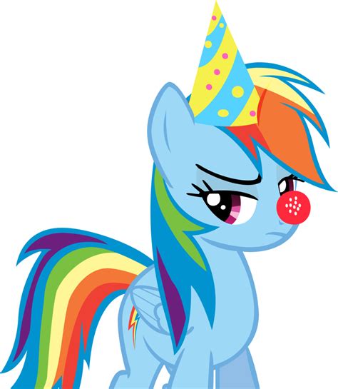 Clown Clipart Rainbow Rainbow Dash With A Party Hat Png Download