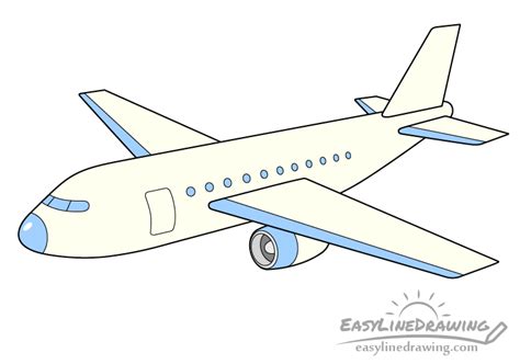 How To Draw An Airplane Step By Step Easylinedrawing